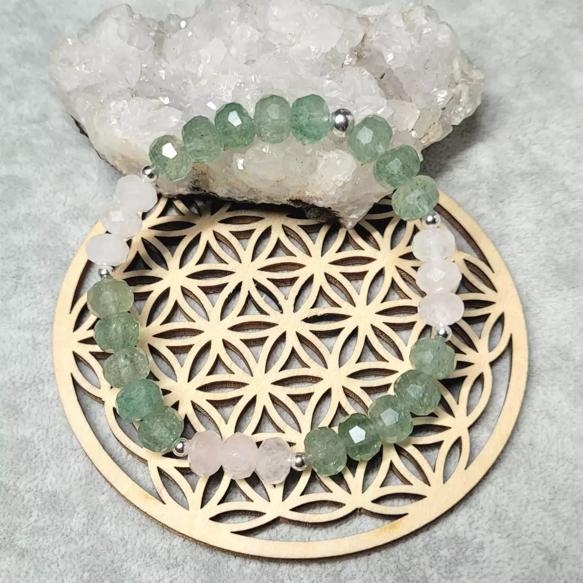 Aventurine verte et quartz rose - Amour de soi