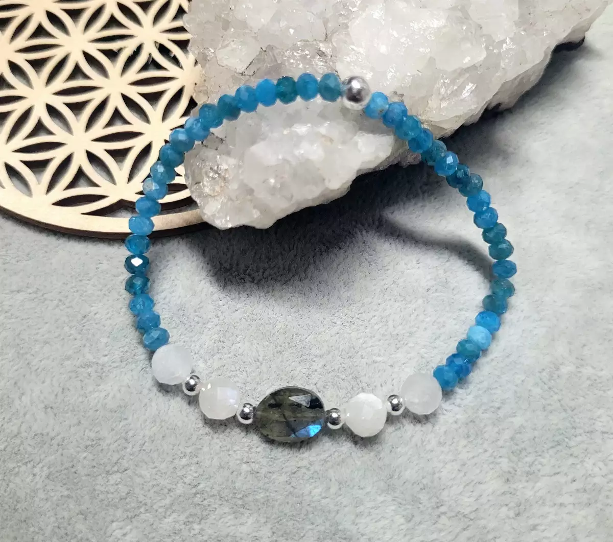 Apatite bleue et Labradorite n°2 - Douleurs physiques